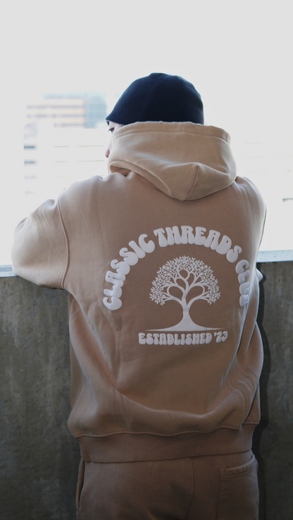 Tan Acid Wash Hoodie