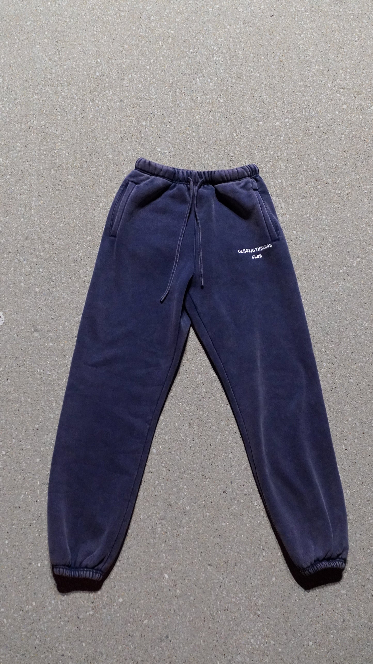 Navy Blue Acid Wash Sweatpants