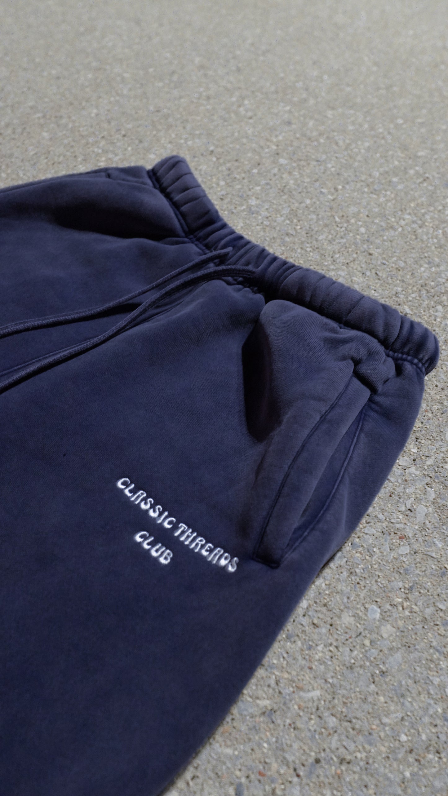 Navy Blue Acid Wash Sweatpants